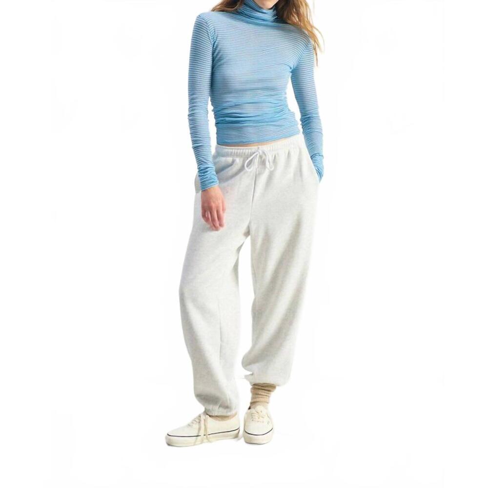 NEW AMERICAN VINTAGE baptown relaxed joggers in heather grey - Picture 4 of 8